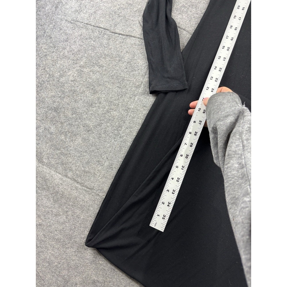 Skims Black Long Sleeve Scoop Neck Rib Maxi Dress Women L Sexy Going Out Capsule - Picture 3 of 10